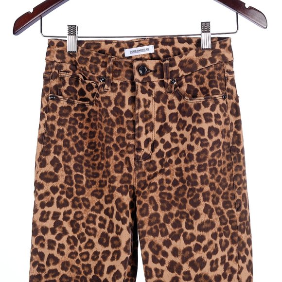 Good American Good Waist Cheetah Skinny Jeans Size 26 - Picture 3 of 6